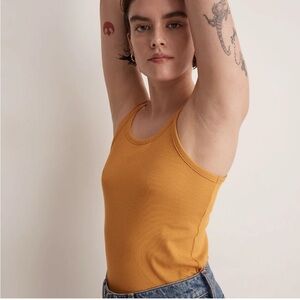 Madewell Marigold ribbed tank size M